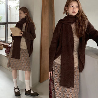 coffee knit cardigan