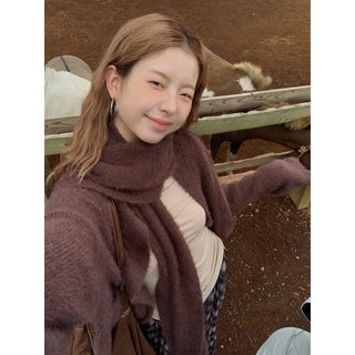 coffee knit cardigan