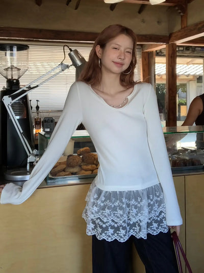 white lace top
