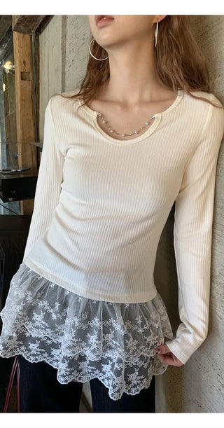 white lace top