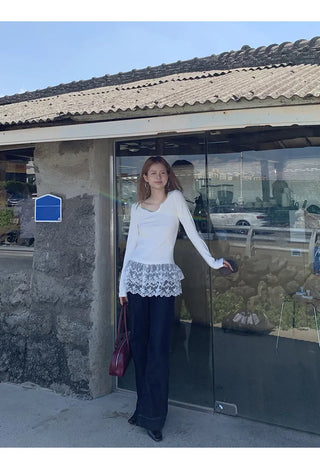 white lace top