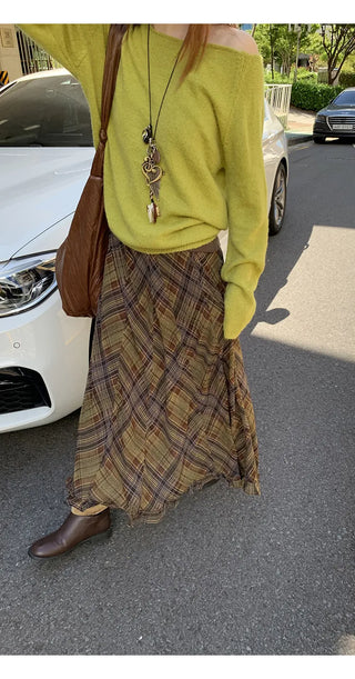 green diagonal sweater