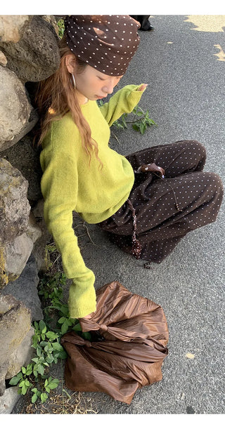 green diagonal sweater