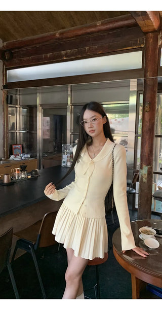 design knit sweater Skirt suit