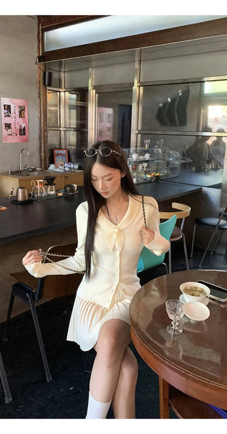 design knit sweater Skirt suit