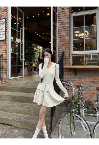 design knit sweater Skirt suit