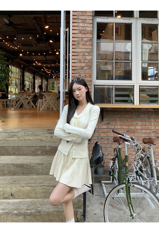 design knit sweater Skirt suit