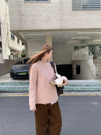 pink cold sweater