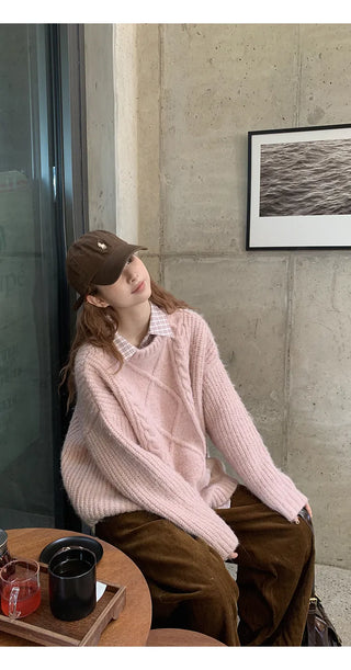 pink cold sweater
