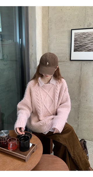 pink cold sweater
