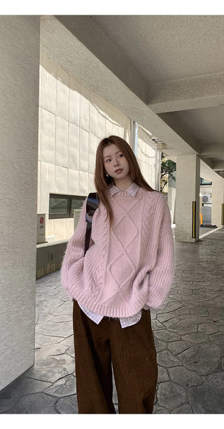 pink cold sweater
