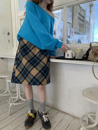 plaid wool skirt