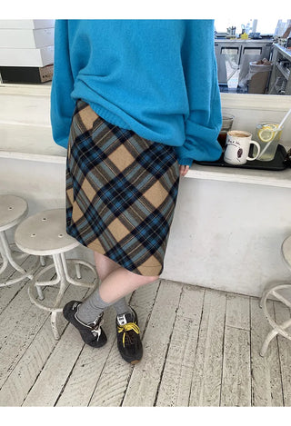 plaid wool skirt