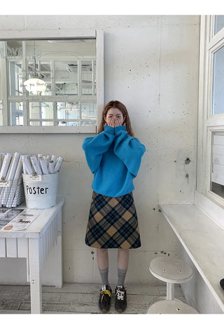 plaid wool skirt