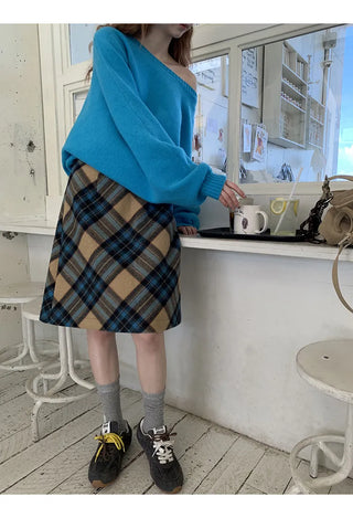 plaid wool skirt