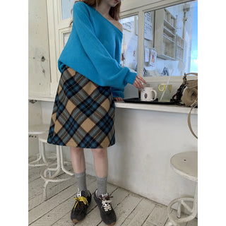 plaid wool skirt