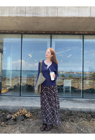 plaid A-line skirt