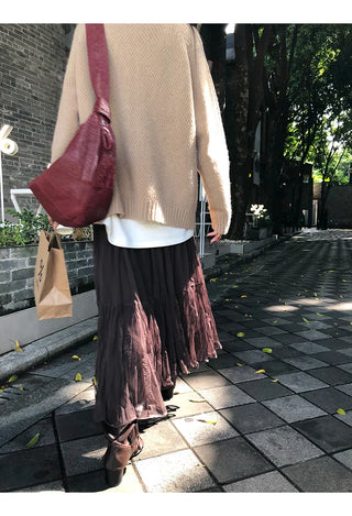 coffee gauze skirt