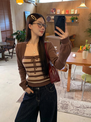 coffee knit cardigan