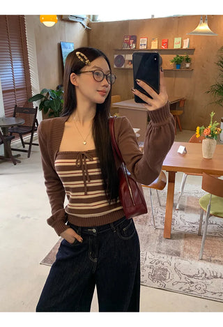 coffee knit cardigan