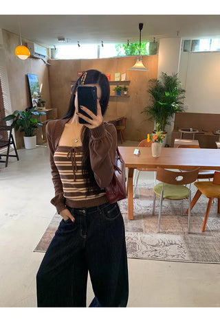 coffee knit cardigan