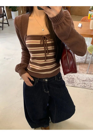 coffee knit cardigan
