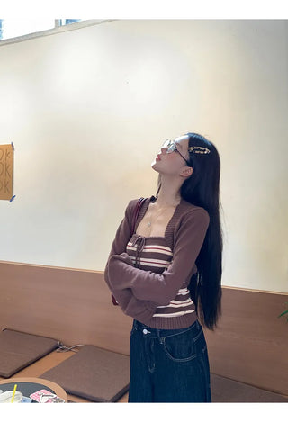 coffee knit cardigan