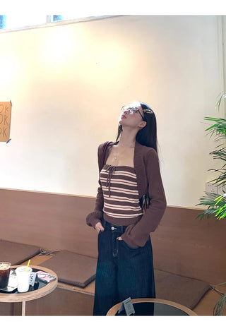 coffee knit cardigan