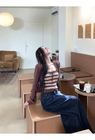 coffee knit cardigan