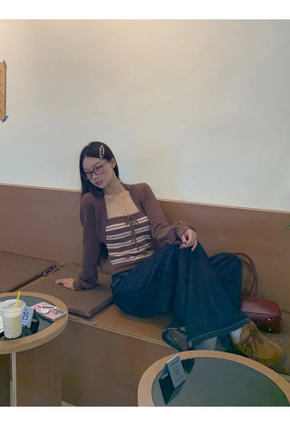 coffee knit cardigan