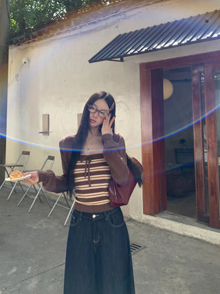 coffee knit cardigan