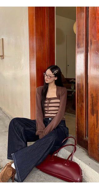 coffee knit cardigan