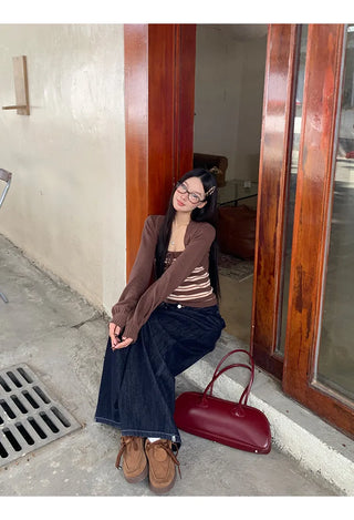 coffee knit cardigan