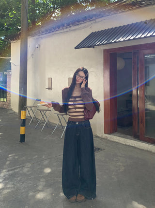 coffee knit cardigan