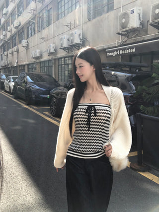 beige knit cardigan
