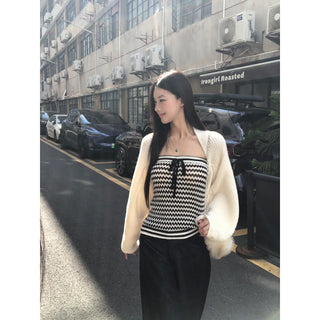 beige knit cardigan