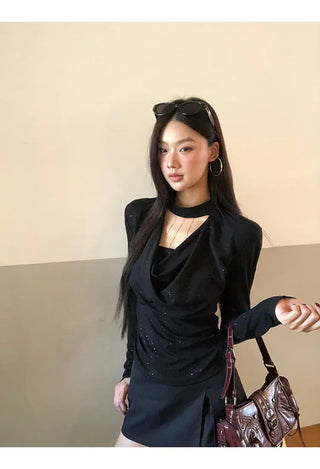 black slim top