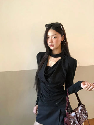 black slim top