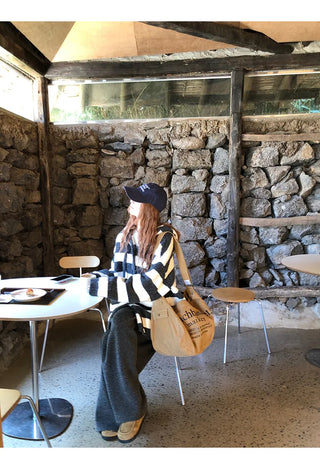 hooded striped cardigan