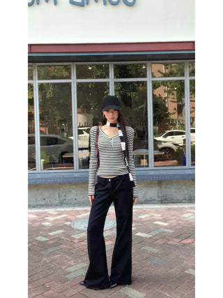 v-neck striped sweater