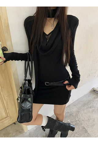 black slim dress