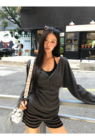 gray korean top