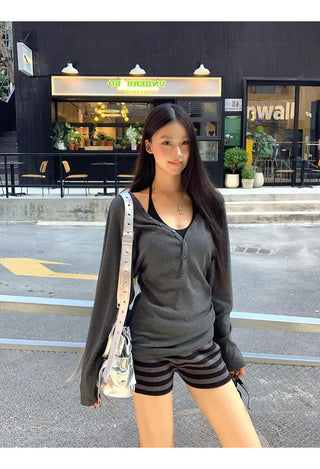 gray korean top