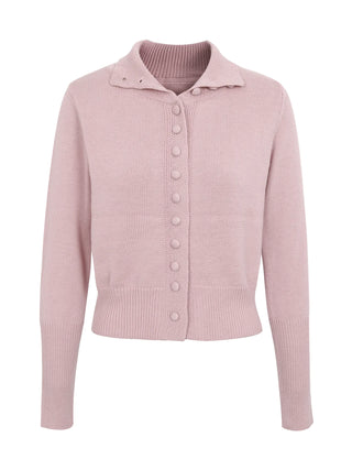 pink turtleneck cardigan