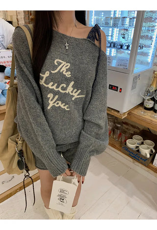 gray loose sweater