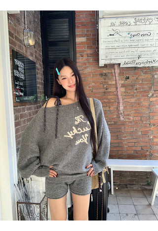 gray loose sweater