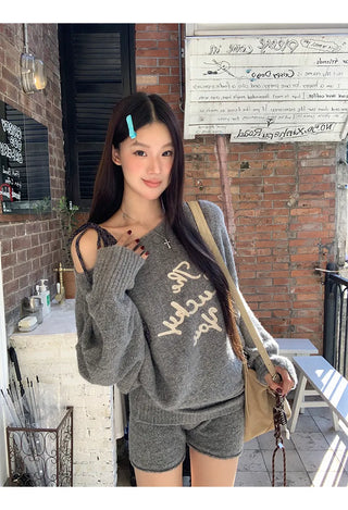 gray loose sweater