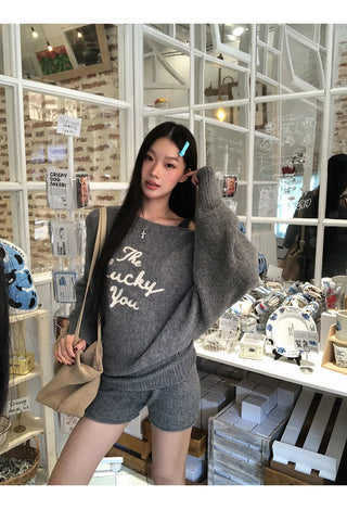 gray loose sweater