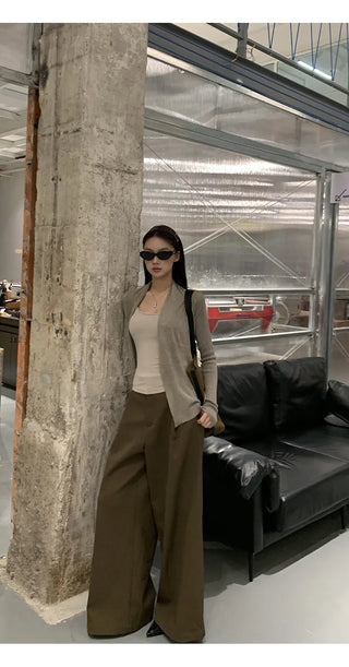 wide-leg suit pants