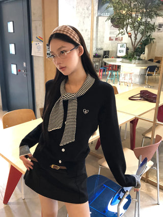 black college cardigan